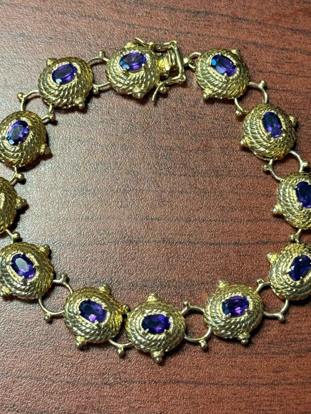 Beautiful Womens 18K Yellow Gold over Sterling Silver over 4CTW Amethyst